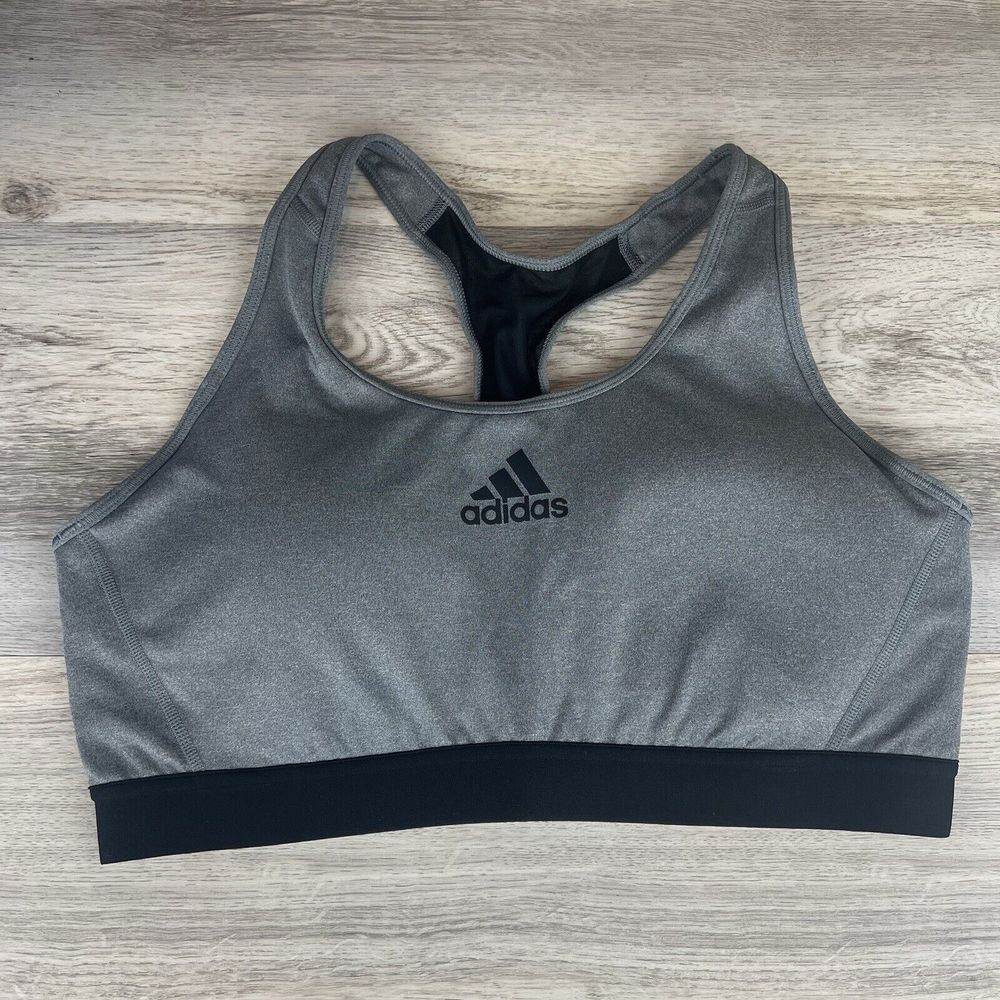 2 X Adidas Padded Sports Bra Womens 1X Gray